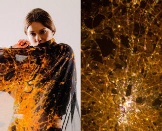 Illustration for article titled These Scarves Are Printed With the Outlines of Cities Aglow at Night